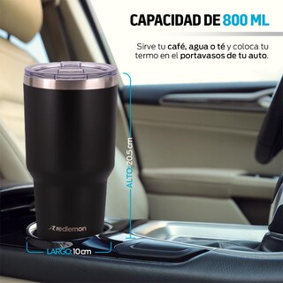 Foto 6 | Termo de Acero Inoxidable 800ml Redlemon 80079 Negro