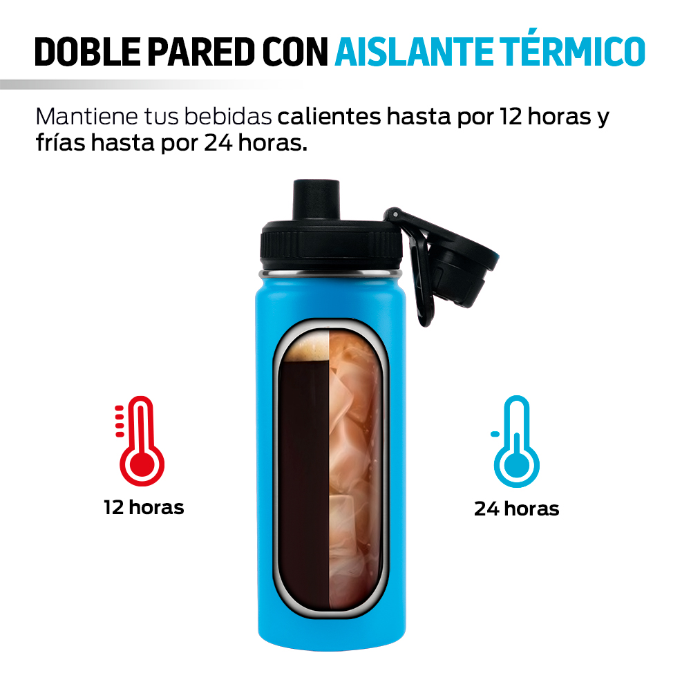 Foto 5 pulgar | Termo de Acero Inoxidable Térmico 532 ml Redlemon 79755 Azul