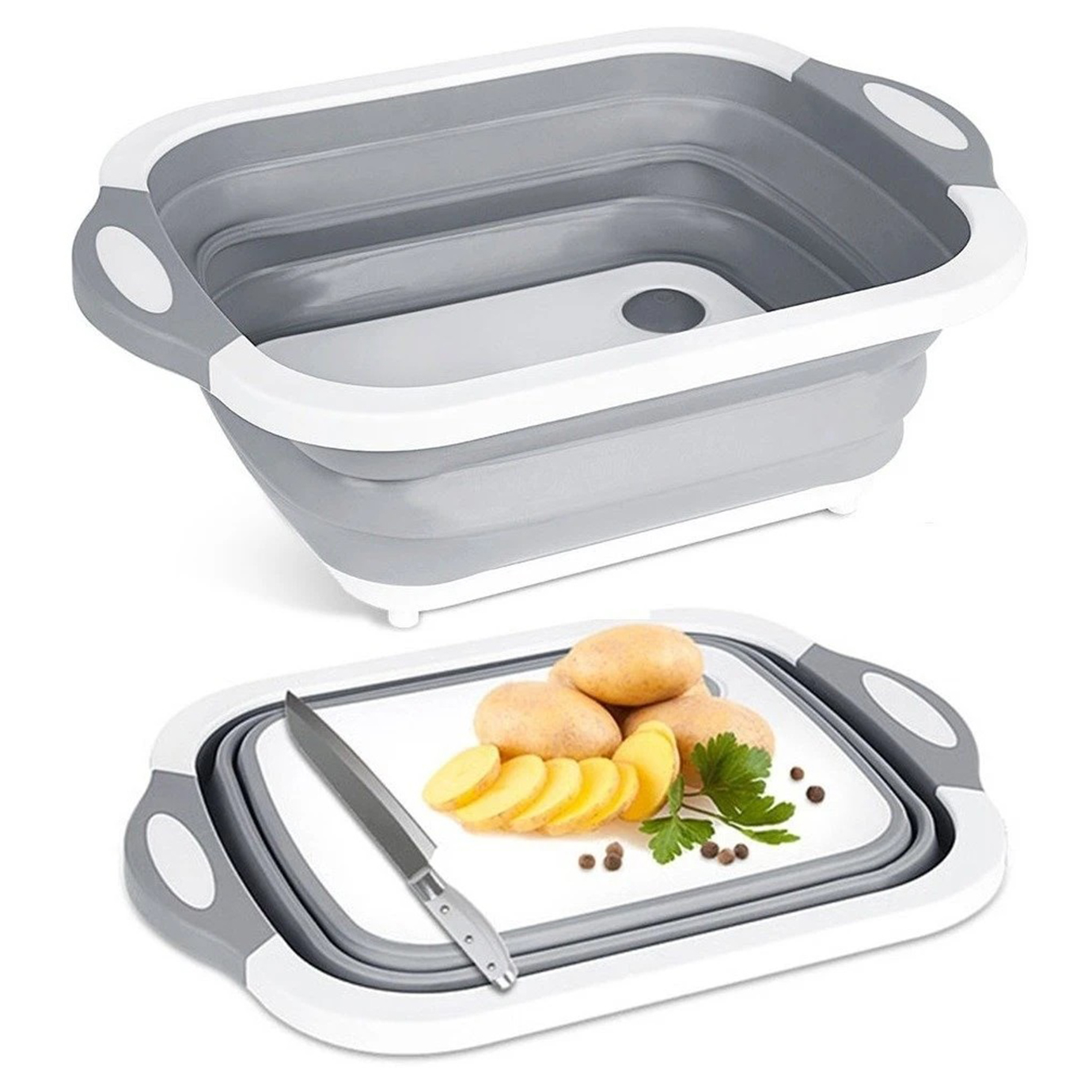 Foto 1 | Cesta de Cocina Plegable Aquila 3 en 1 con Colador y Tabla para Picar