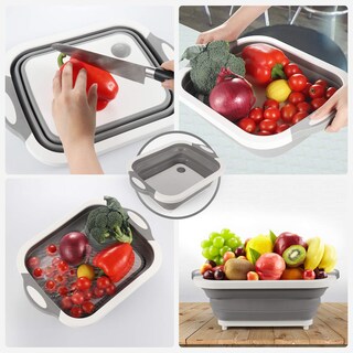 Foto 2 | Cesta de Cocina Plegable Aquila 3 en 1 con Colador y Tabla para Picar