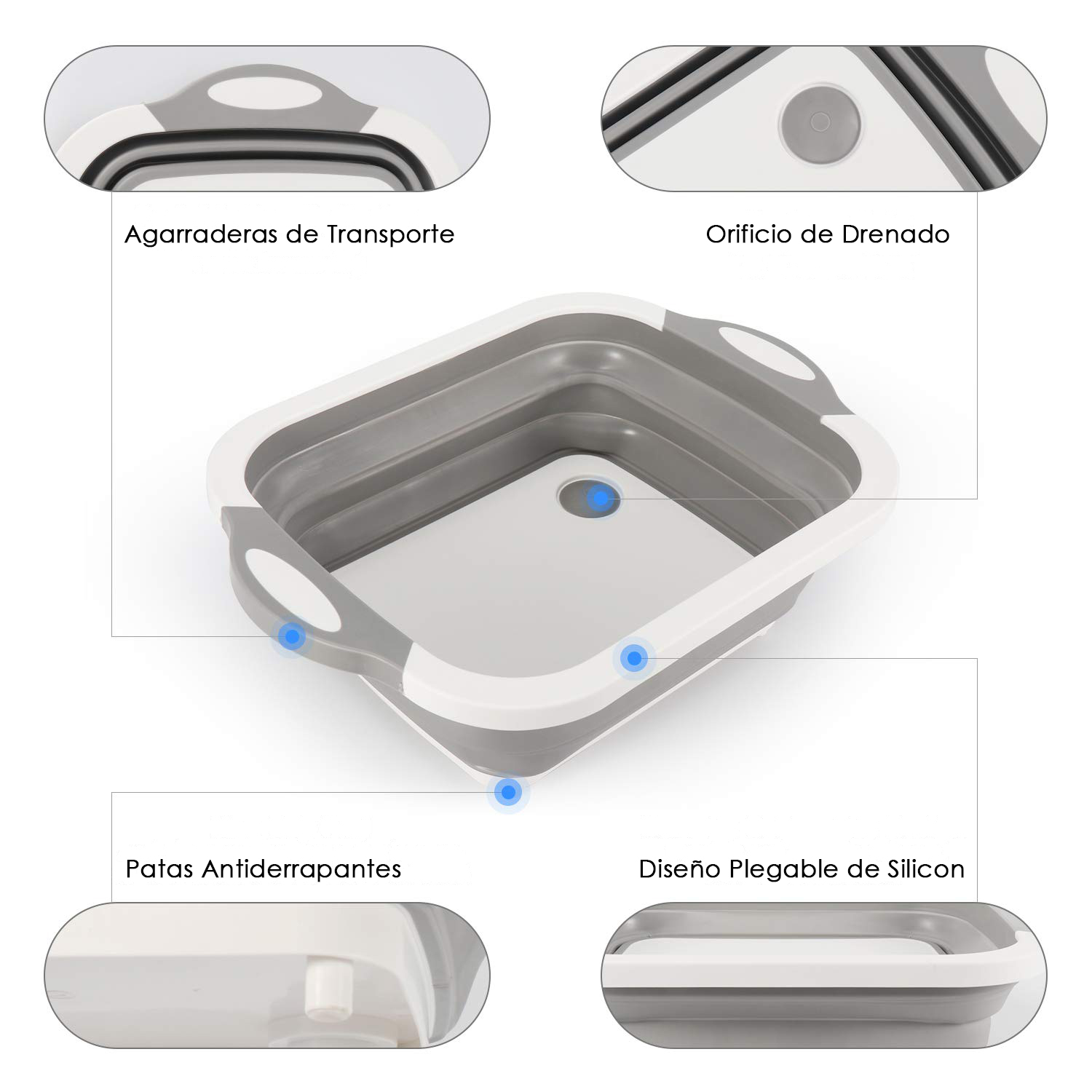 Foto 3 | Cesta de Cocina Plegable Aquila 3 en 1 con Colador y Tabla para Picar