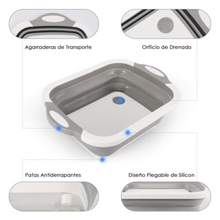 Foto 3 | Cesta de Cocina Plegable Aquila 3 en 1 con Colador y Tabla para Picar