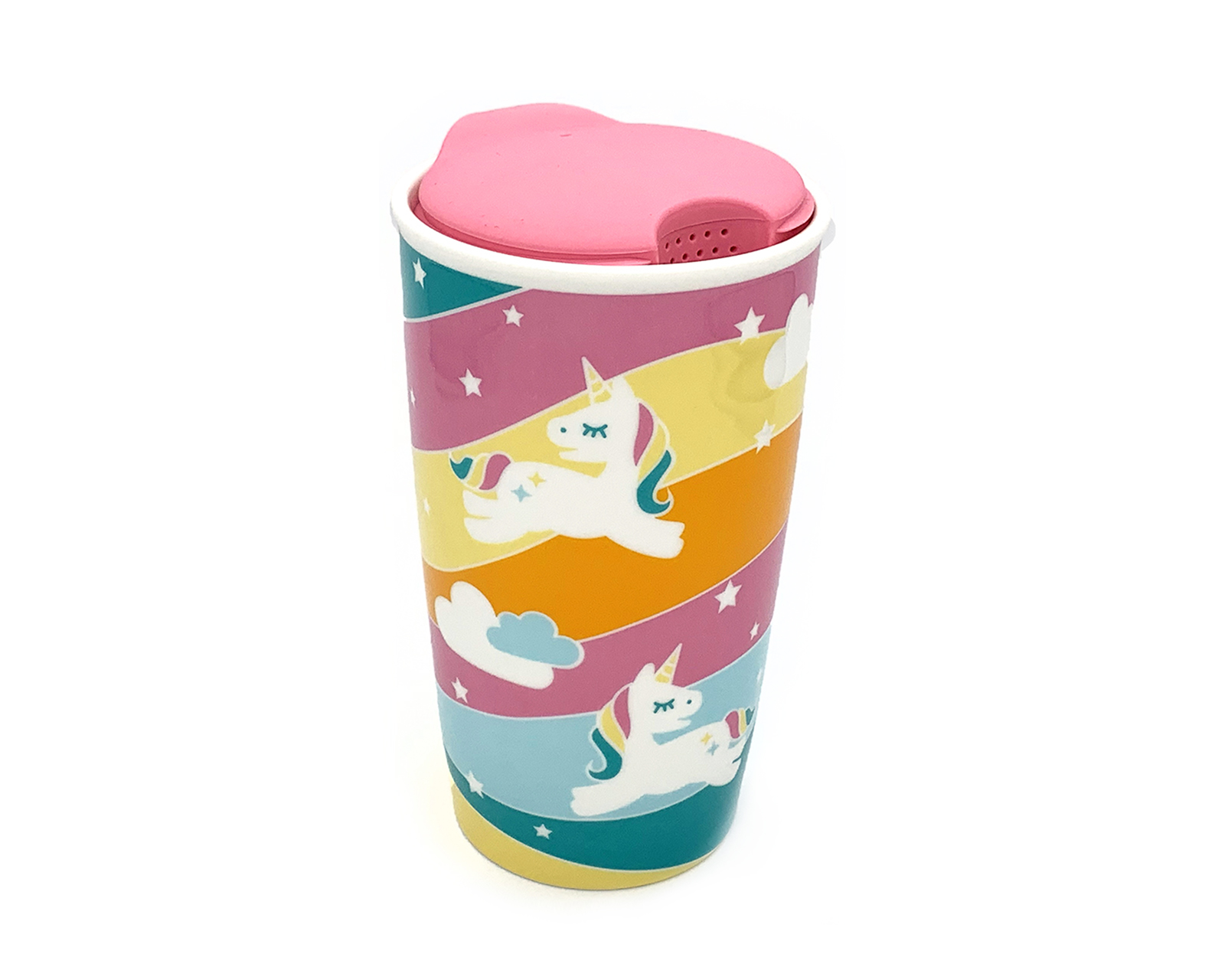 Foto 2 | Vaso de Viaje Color Rosa con Diseño de Unicornio