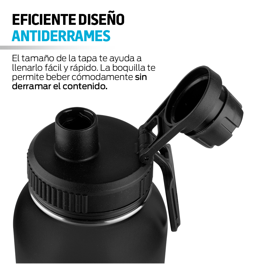 Foto 6 | Termo de Acero Inoxidable con Aislamiento Térmico de 40 Onzas 1.2 L Redlemon 79053 color Negro