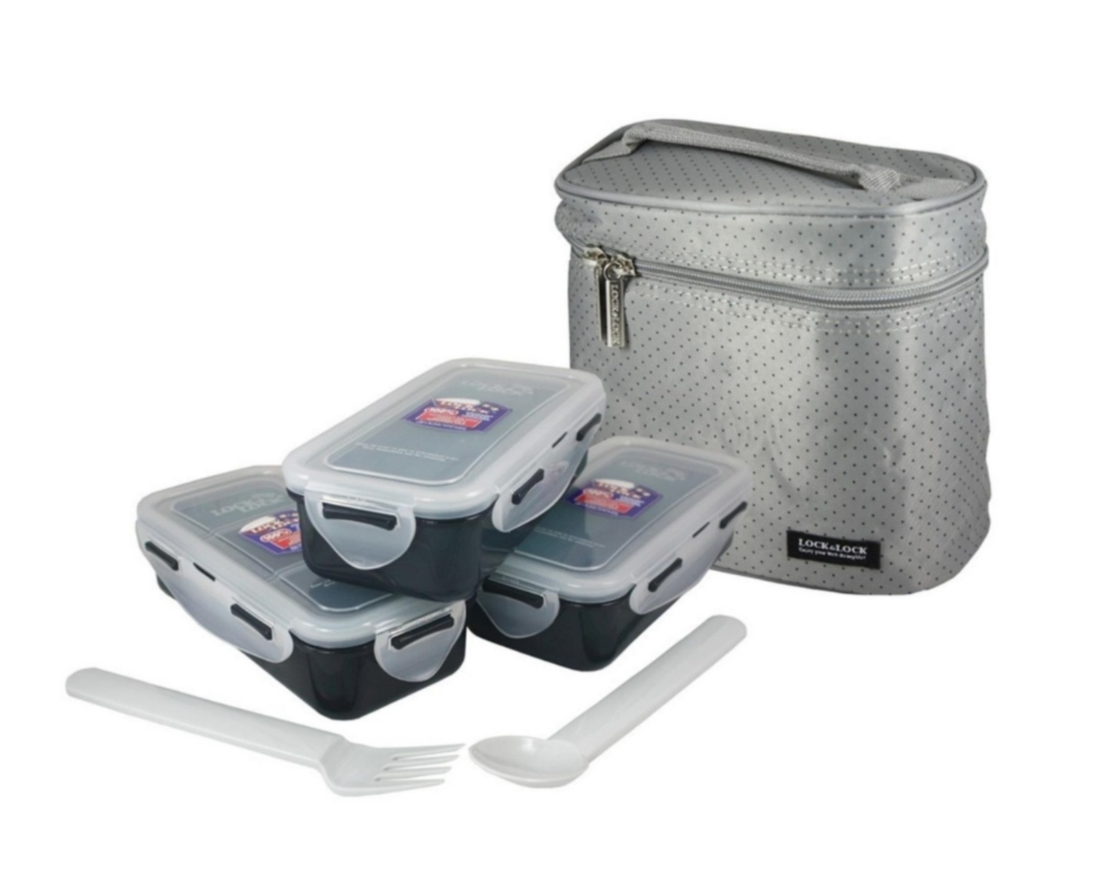 Foto 3 pulgar | Set de Lunch con Botella ce Agua Lock & Lock Hpllunch 900 m color Gris