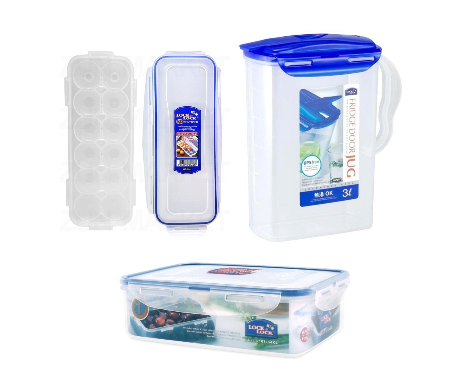 Set de Jarra y Contenedores Lock & Lock Hap6072h Herméticos