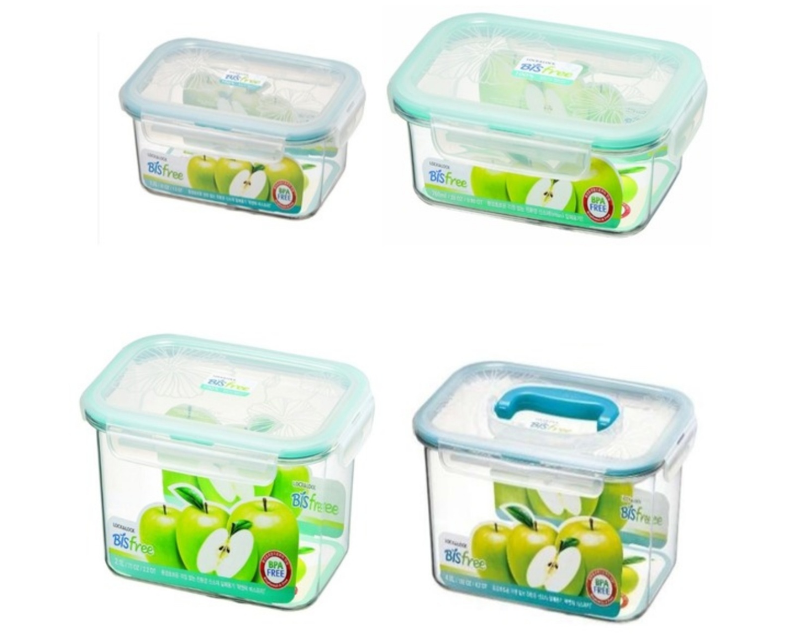 Foto 1 | Set de 4 Contenedores Bisfree Lock & lock Lbf999 de Tritán