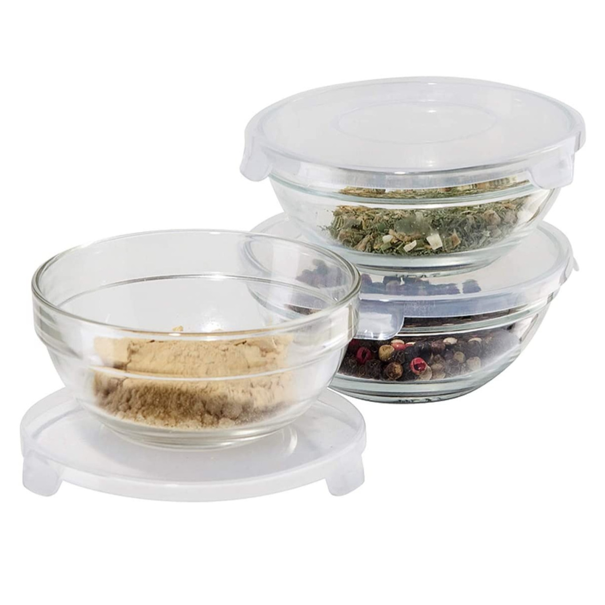 Set de 3 Contenedores de Vidrio Oggi 5135 de 4 oz Transparente