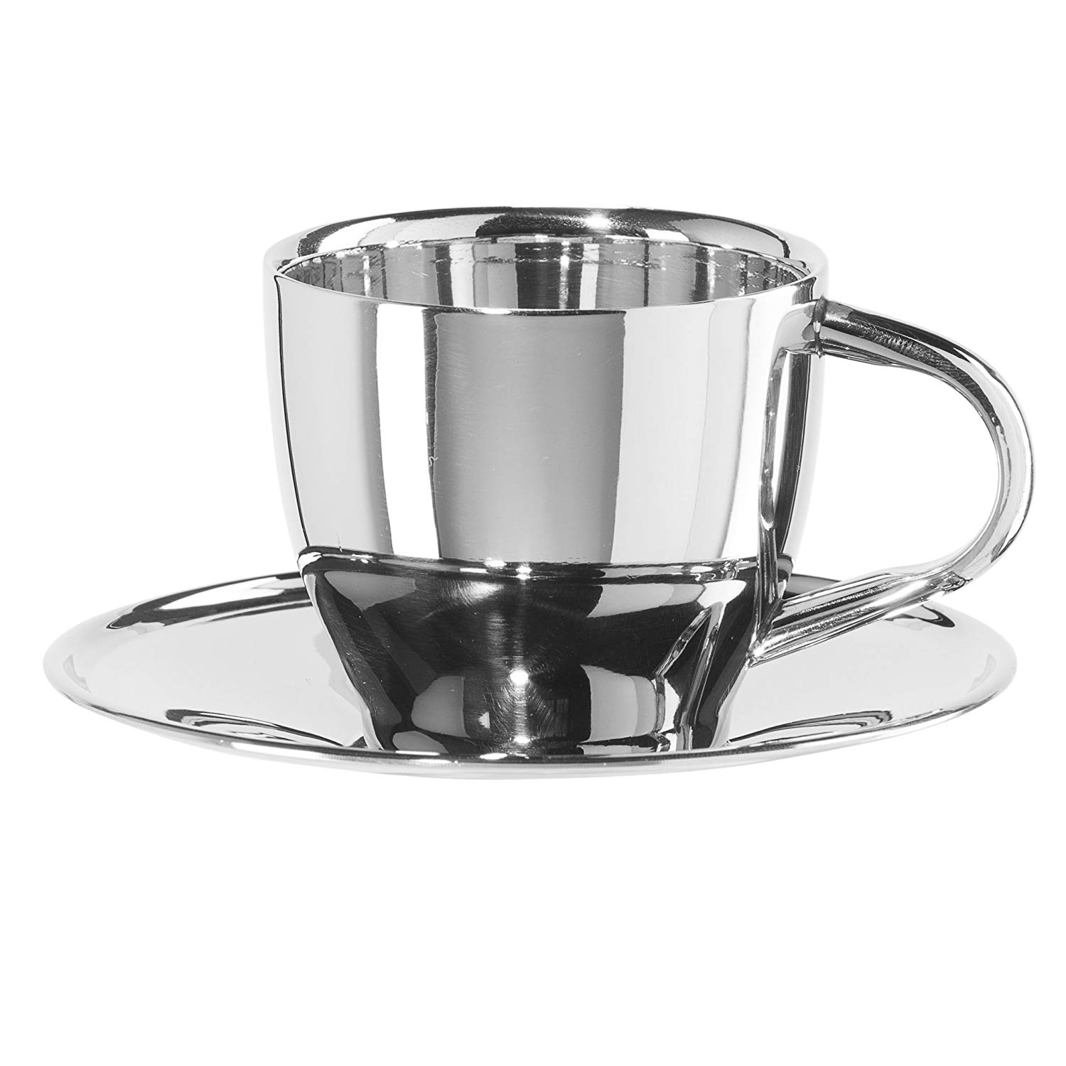 Taza y Plato para Espresso Oggi 6594 color Plata