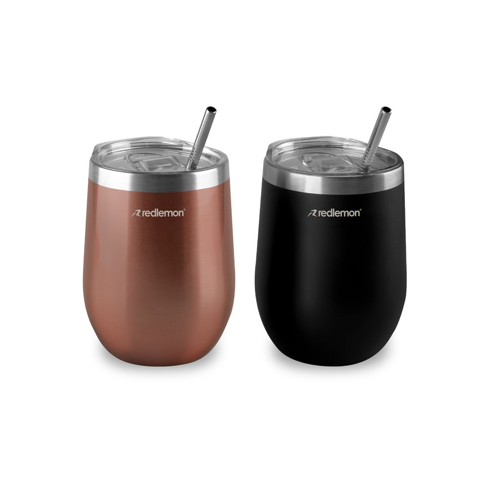 Vaso Térmico Redlemon para Café y Vino Acero Inoxidable 2 Piezas