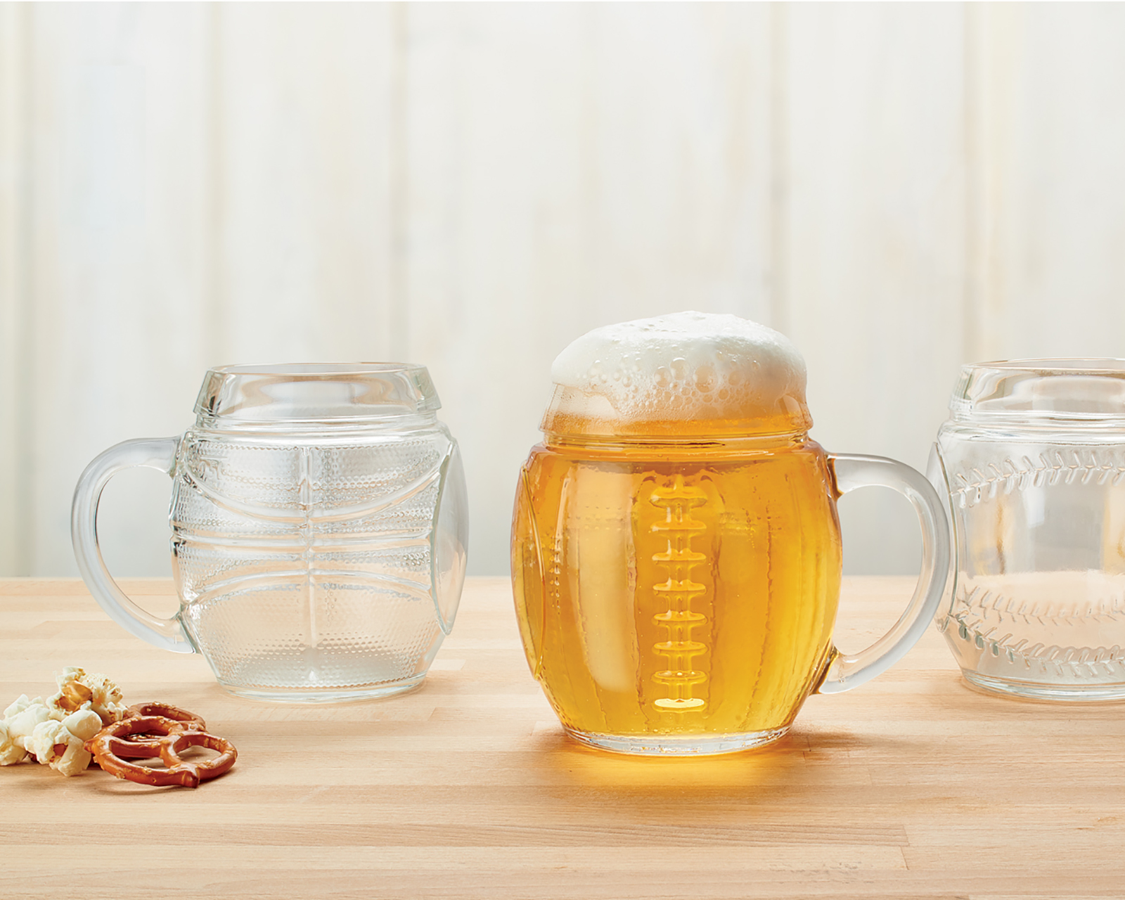 Foto 2 | Juego de 6 Tarros de Vidrio en Forma de Balón de Futbol Americano para Cerveza 650 ml.