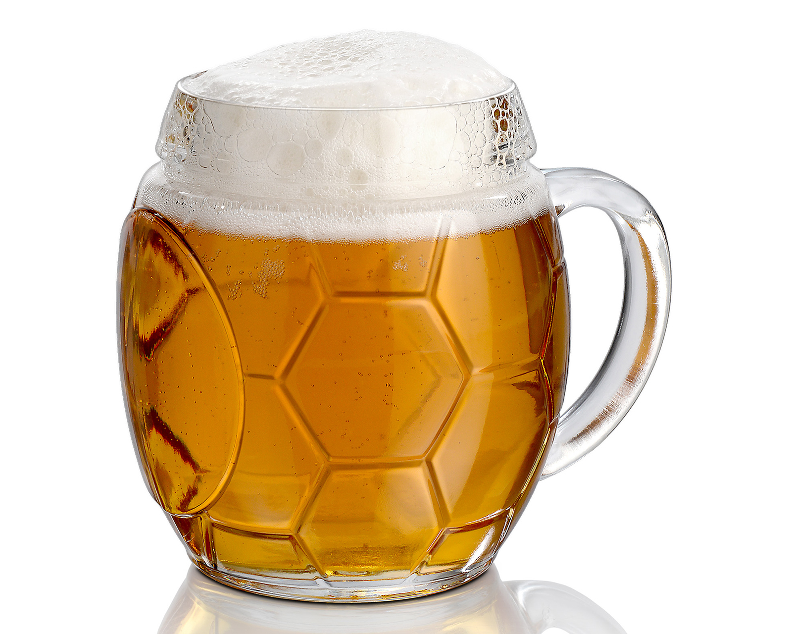 Foto 3 pulgar | Juego de 6 Tarros en forma de balón de Futbol Soccer de Vidrio para Cerveza 650 ml