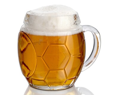 Foto 2 | Juego de 6 Tarros en forma de balón de Futbol Soccer de Vidrio para Cerveza 650 ml