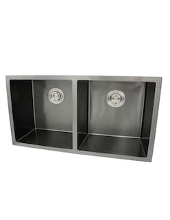 Foto 1 | Tarja Submontar Doble de 78x45x23 cm Rubinett Inoxidable 304 Fabricado a Mano Negro Calibre 18