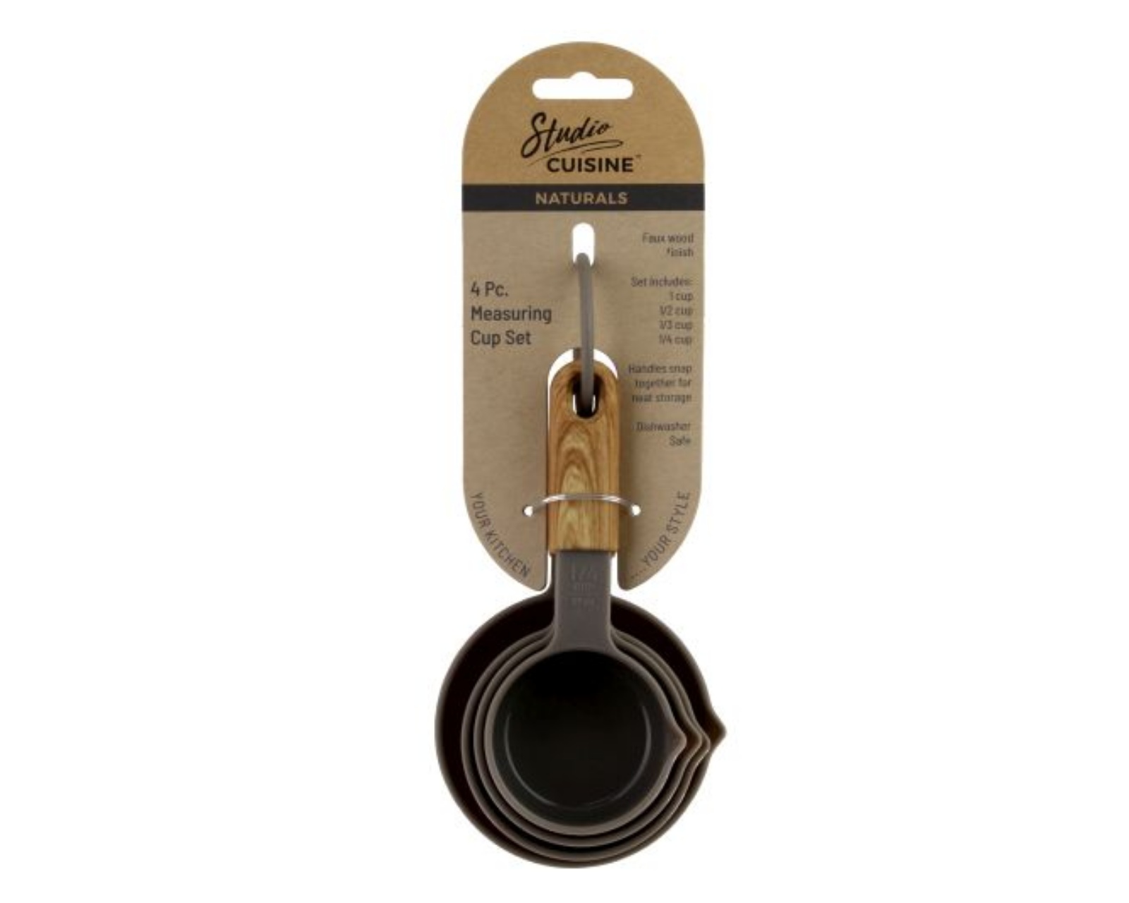 Foto 2 pulgar | Juego de Tazas de Medición Studio Cuisine 70019 4 pz con Agarre Suave color Gris