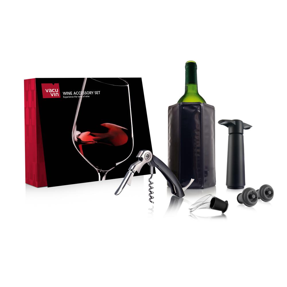 Foto 3 pulgar | Set de 6 Accesorios de Vino Vacu Vin Negro