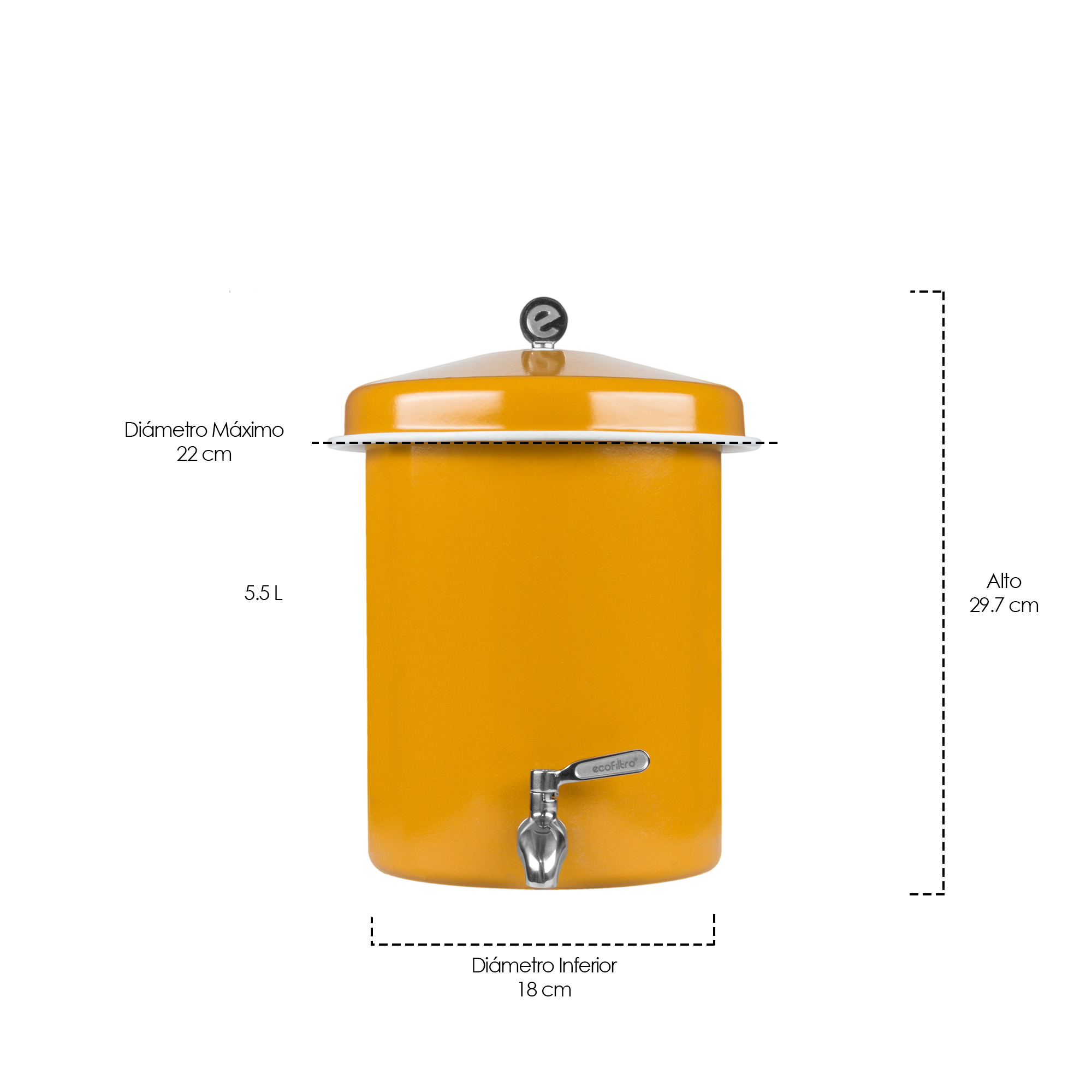 Foto 4 pulgar | Purificador Dispensador y Filtro de Agua Ecofiltro PELM06 color Amarillo Peltre Mini 5.5 l