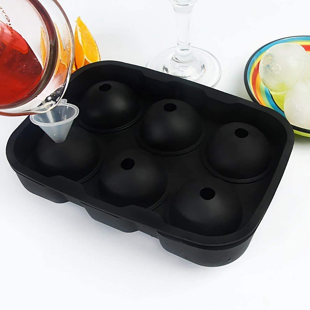 Foto 3 pulgar | Molde para Hacer Hielo de U Chef Forma de Cubo y Esfera Bandeja de Silicona Flexible para Coctelería color Negro