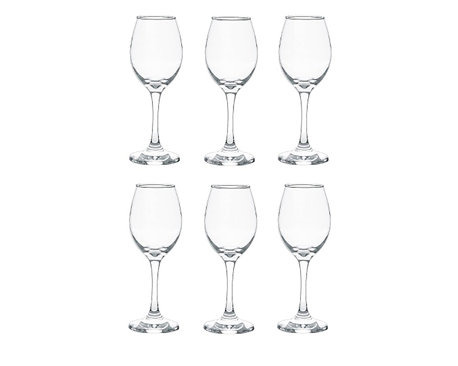 Juego de 6 Copas Cristar Rioja Transparente para Vino de 212 ml