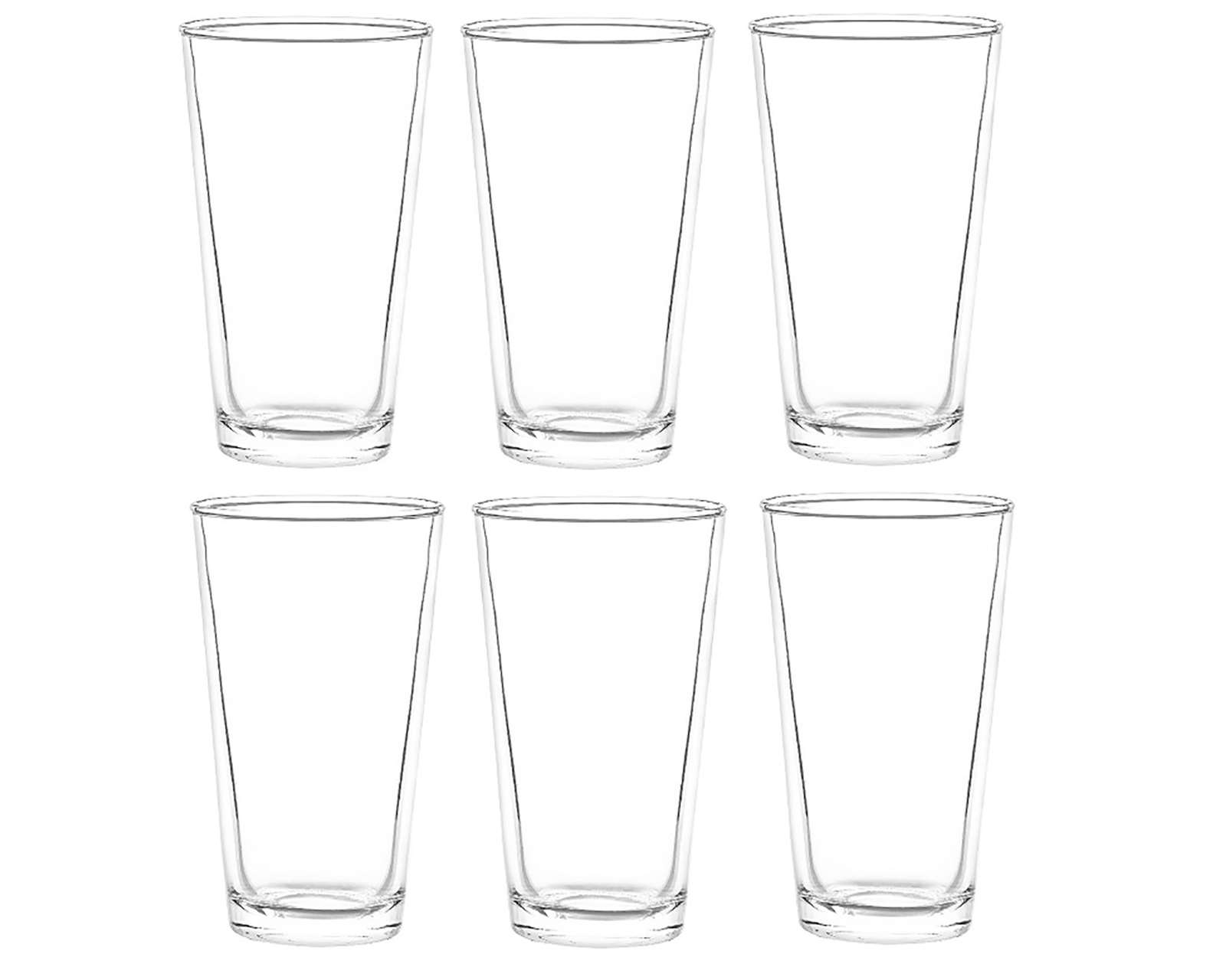 Juego de 6 Vasos Cristar Herradura de Vidrio 595 ml Transparente