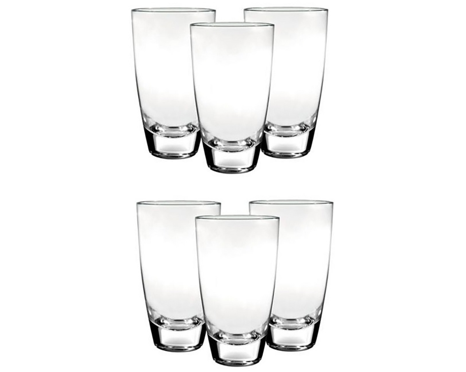 Juego de 6 Vasos de Vidrio Borgonovo Alpi de 355 ml