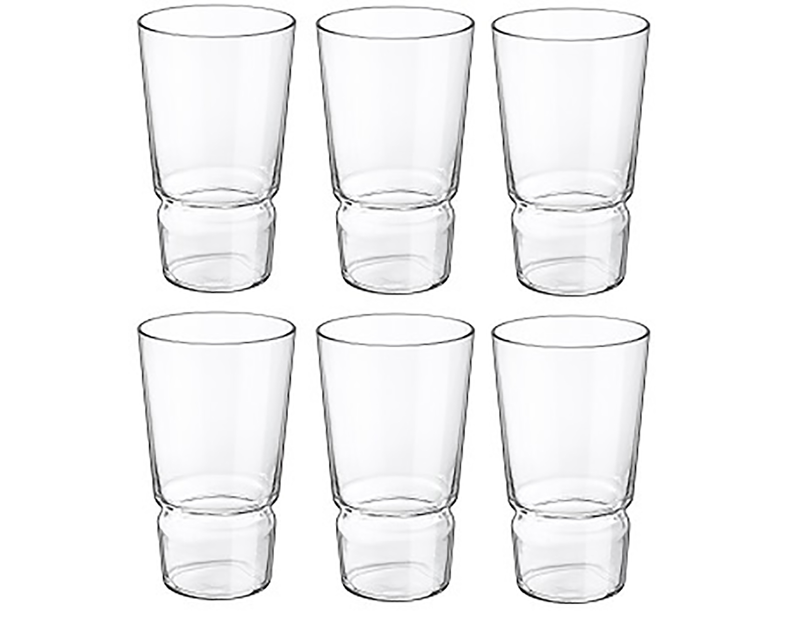 Juego de 6 Vasos de Vidrio Borgonovo Brera de 420 ml