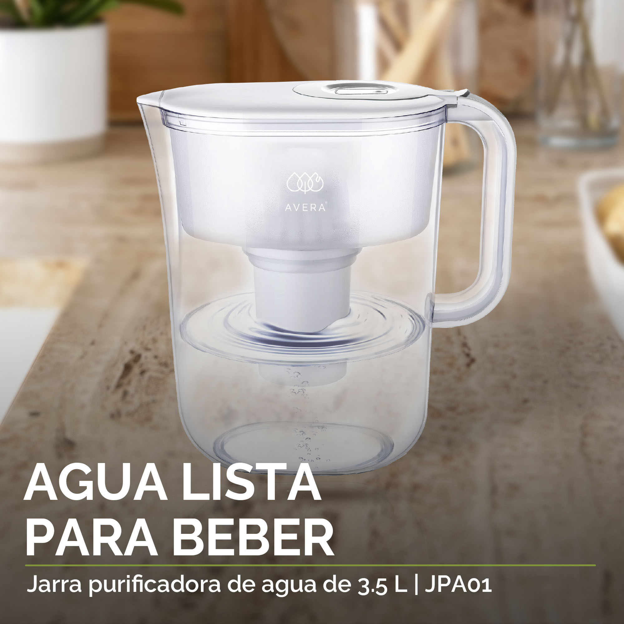 Foto 6 pulgar | Jarra Purificadora de Agua Avera Frjpa01 color Blanco de 3.5 l Carbón Activado