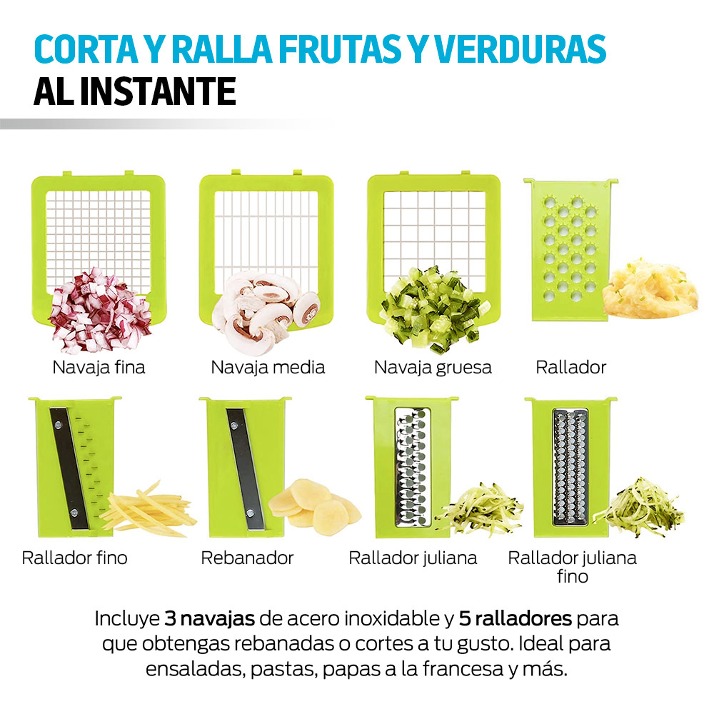 Foto 4 pulgar | Cortador y Rallador Redlemon 80155 Tipo Mandolina para Verduras y Frutas color Blanco
