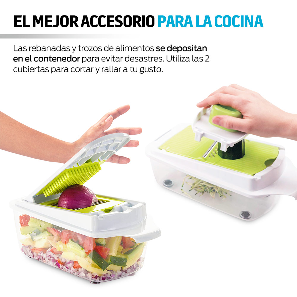 Foto 5 pulgar | Cortador y Rallador Redlemon 80155 Tipo Mandolina para Verduras y Frutas color Blanco