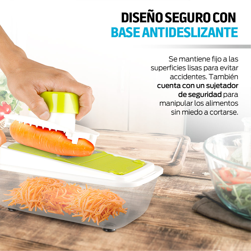 Foto 6 pulgar | Cortador y Rallador Redlemon 80155 Tipo Mandolina para Verduras y Frutas color Blanco