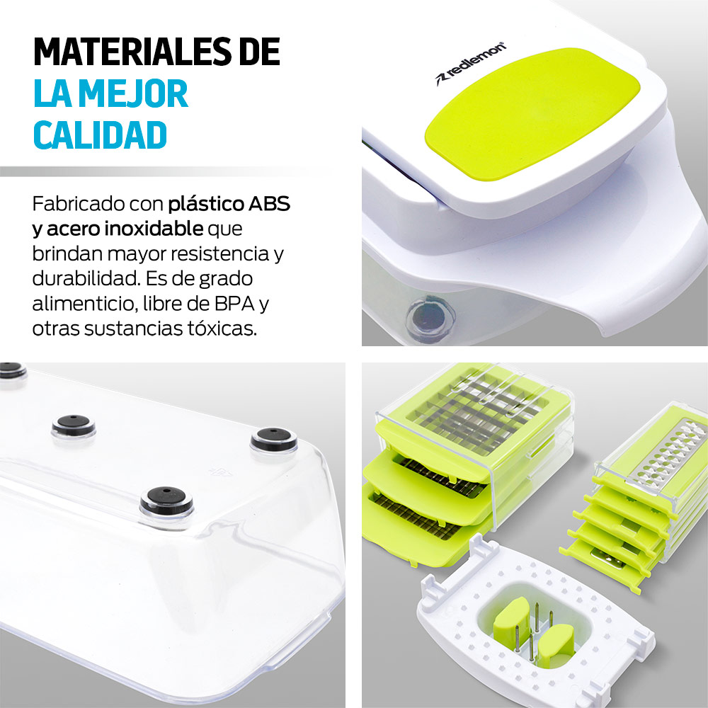 Foto 7 pulgar | Cortador y Rallador Redlemon 80155 Tipo Mandolina para Verduras y Frutas color Blanco