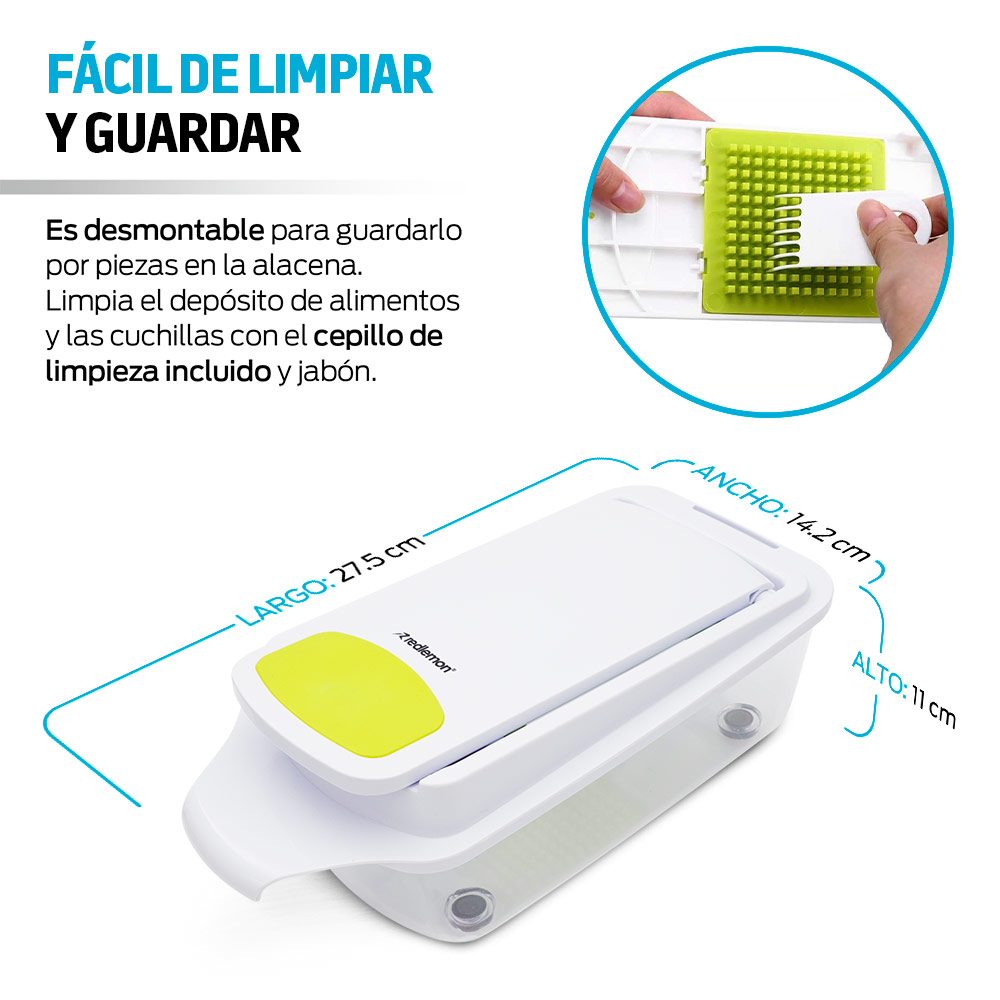 Foto 8 pulgar | Cortador y Rallador Redlemon 80155 Tipo Mandolina para Verduras y Frutas color Blanco