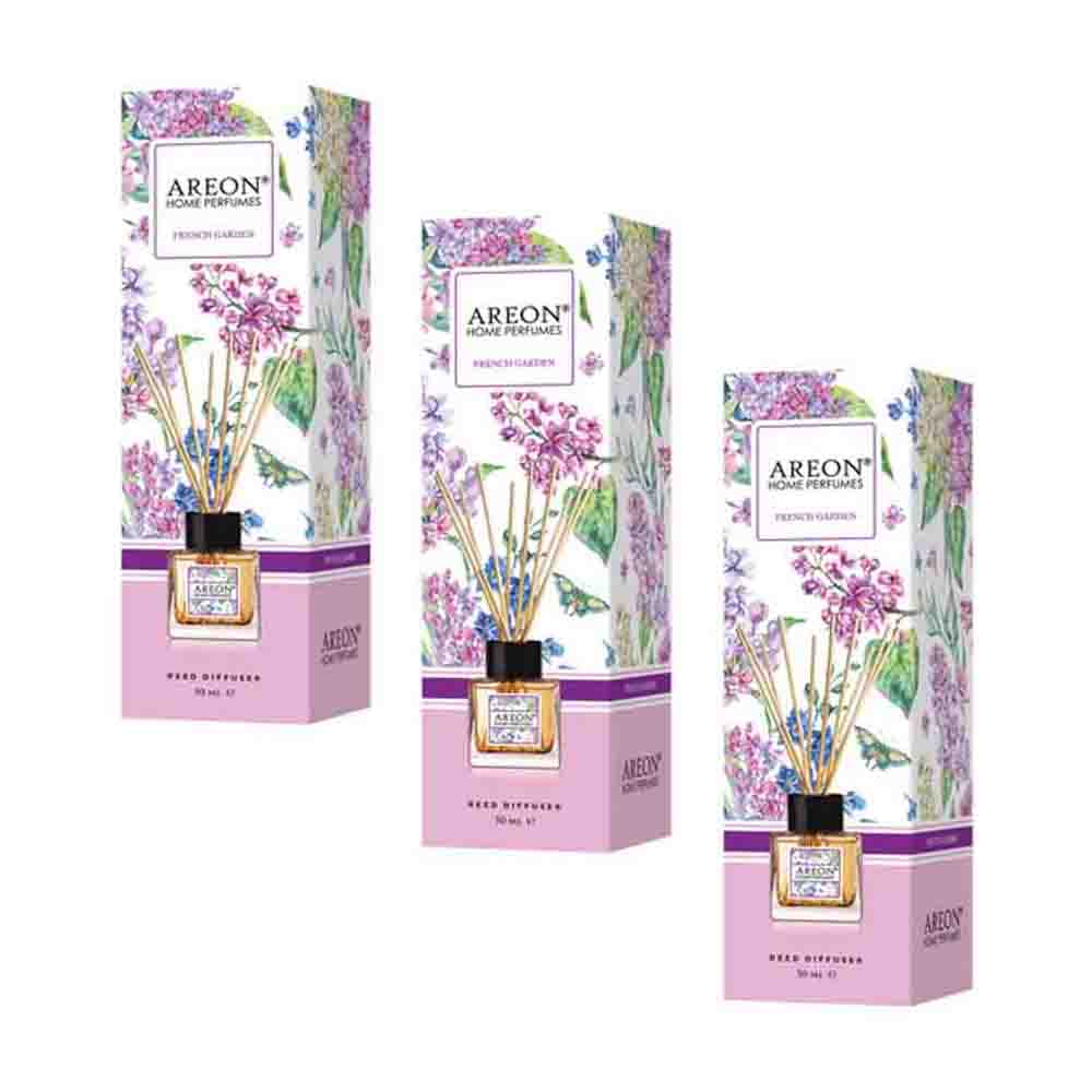 Difusor Areon BHP01-3PK color Rosa Ambientador Varillas 50 ml Aroma French Garden