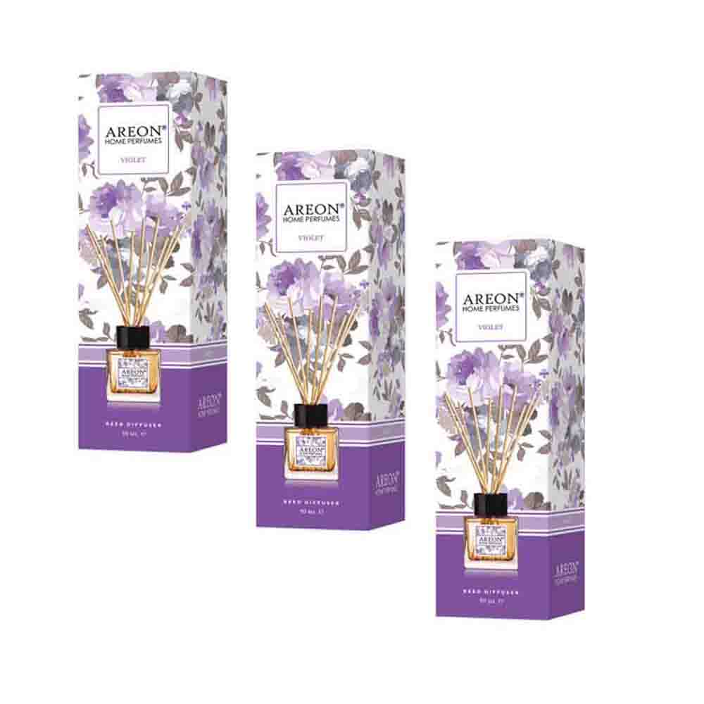 Difusor Areon BHP04-3PK color Café Ambientador Varillas 50 ml Aroma Violet Pack3