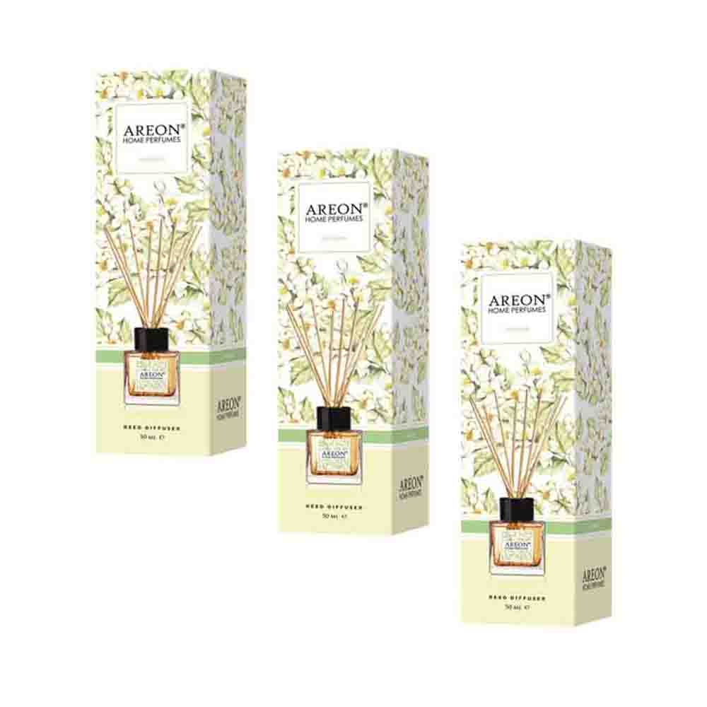 Difusor Areon BHP05-3PK color Verde Ambientador Varillas 50 ml Aroma Jasmine Pack3