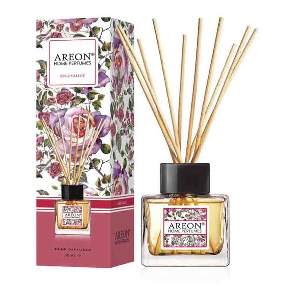 Difusor Areon BHP09 color Rosa Ambientador Varillas 50 ml Aroma Rose Valley