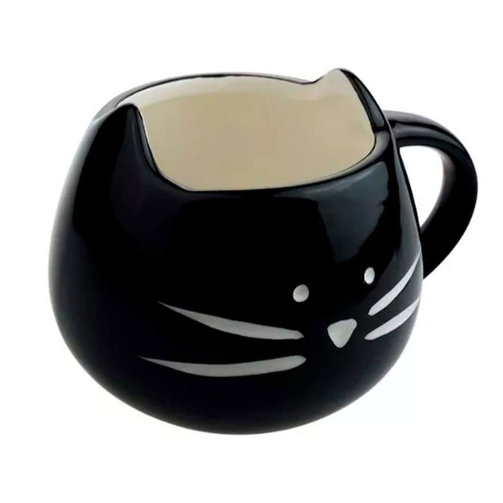 Taza con Cara de Gato color Negro