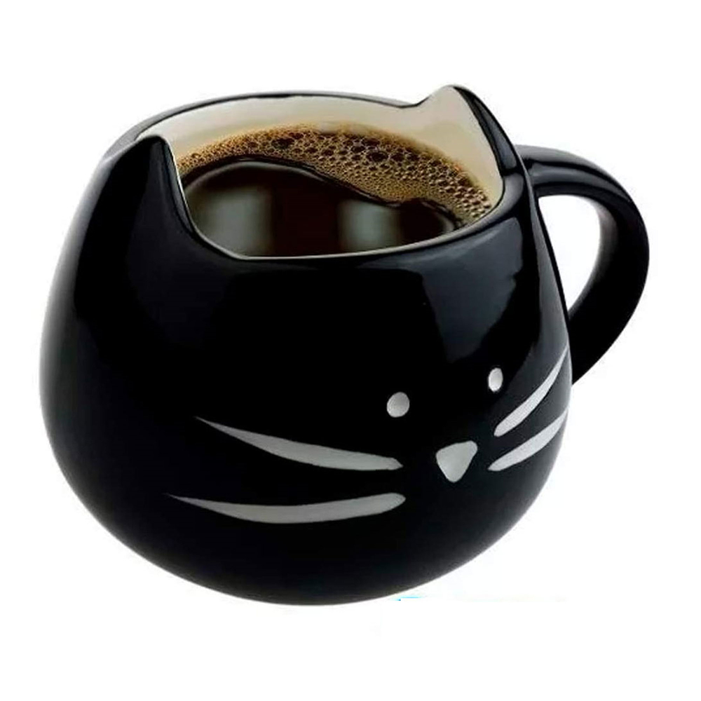 Foto 3 pulgar | Taza con Cara de Gato color Negro