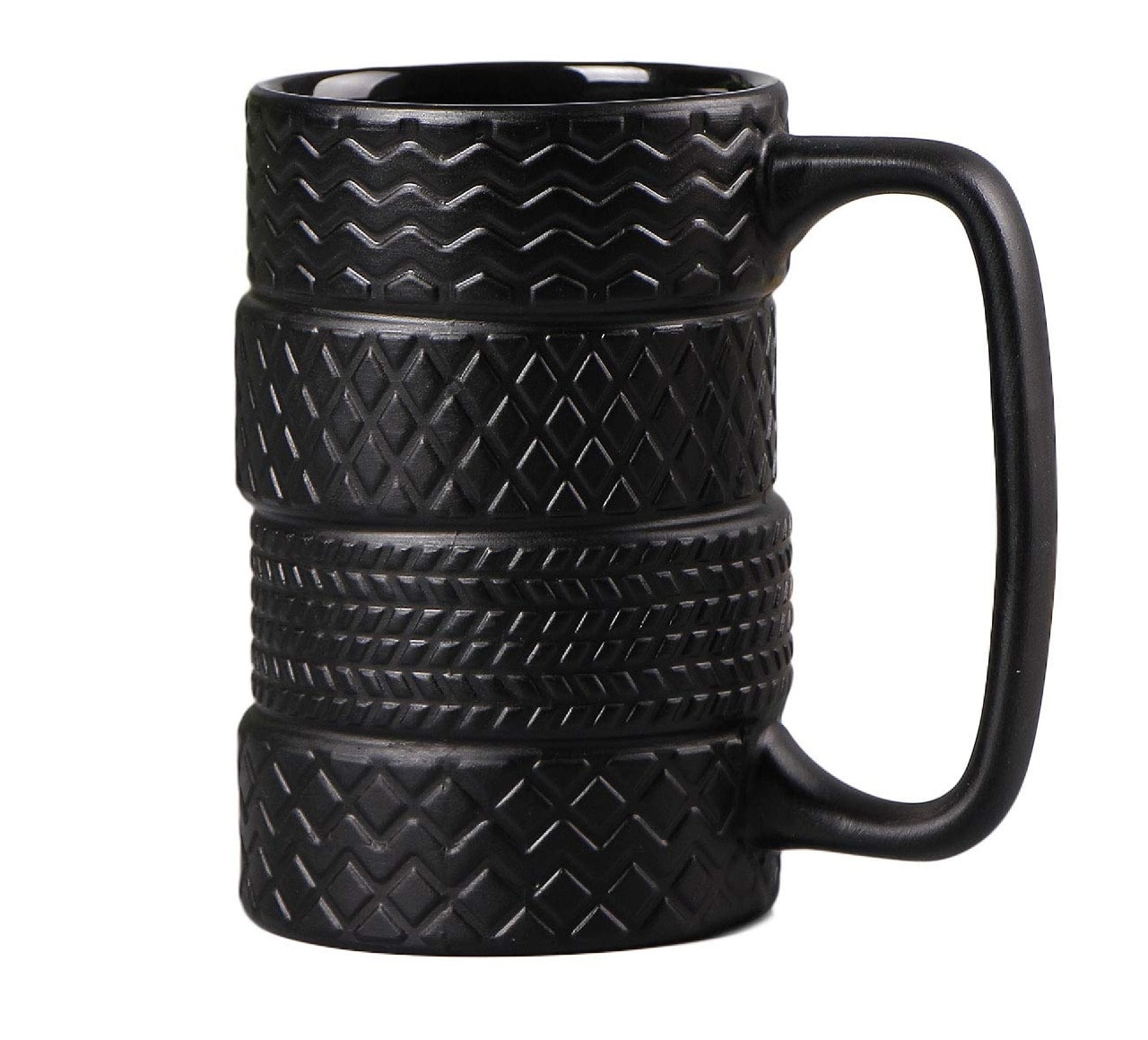 Taza de Cerámica en Forma de Llantas Apiladas Happyware 10088a color Negro Mate $259