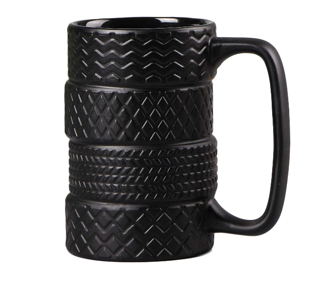 Foto 2 pulgar | Taza de Cerámica en Forma de Llantas Apiladas Happyware 10088a color Negro Mate