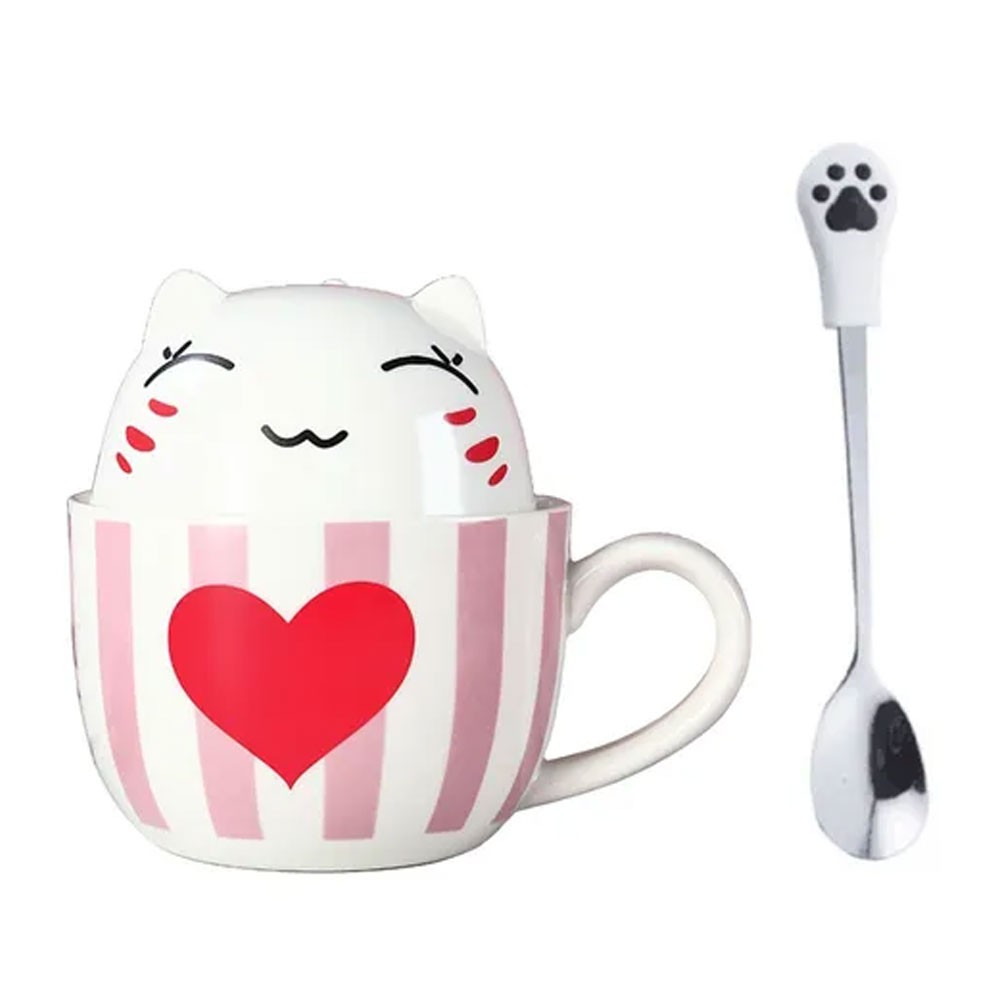 Foto 2 pulgar | Taza Doble en Forma de Animalito con Corazón Happyware 10086e color Blanco