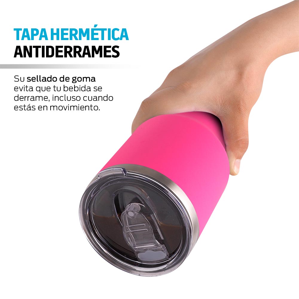 Foto 6 pulgar | Termo y Vaso Térmico Redlemon 80079-pi color Rosa de Acero Inoxidable 2 Popotes de 800 ml