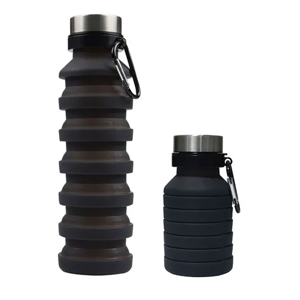 Termo de Silicón Plegable con Tapa Happyware de Acero Inoxidable de 550 ml Negro