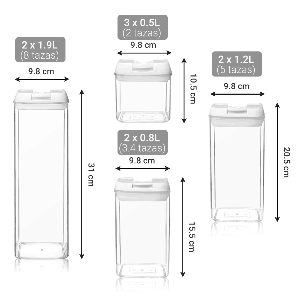 Foto 4 | Set de Contenedores Herméticos Lo Necesito color Transparente 9 Piezas