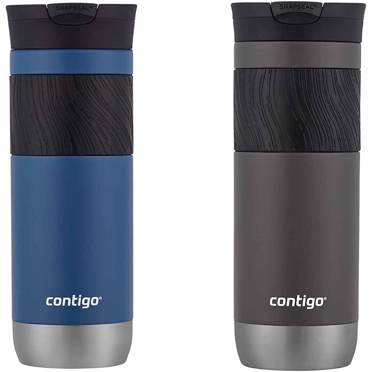 Foto 2 pulgar | Kit Termo Contigo 2104596 color Azul y Negro Vaso 20 Oz 2 Piezas Snapseal para Agua