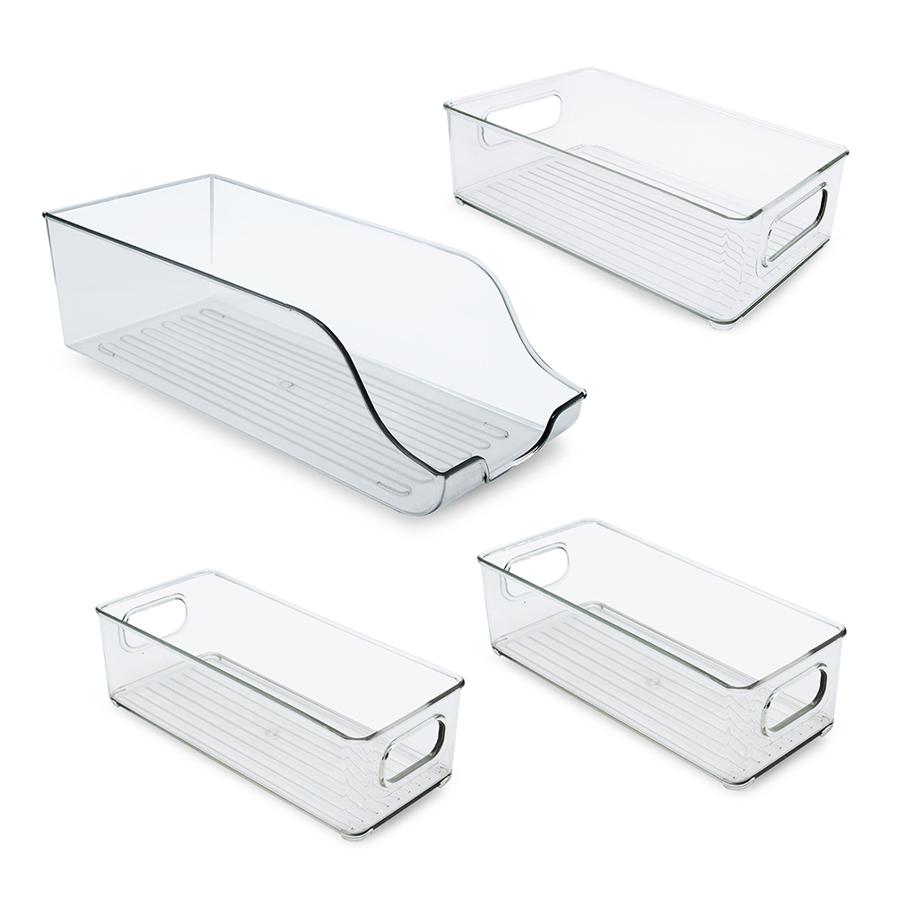 Set de 4 Organizadores de Refrigerador Lo Necesito Transparente