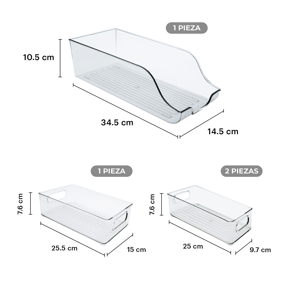 Foto 2 | Set de 4 Organizadores de Refrigerador Lo Necesito Transparente