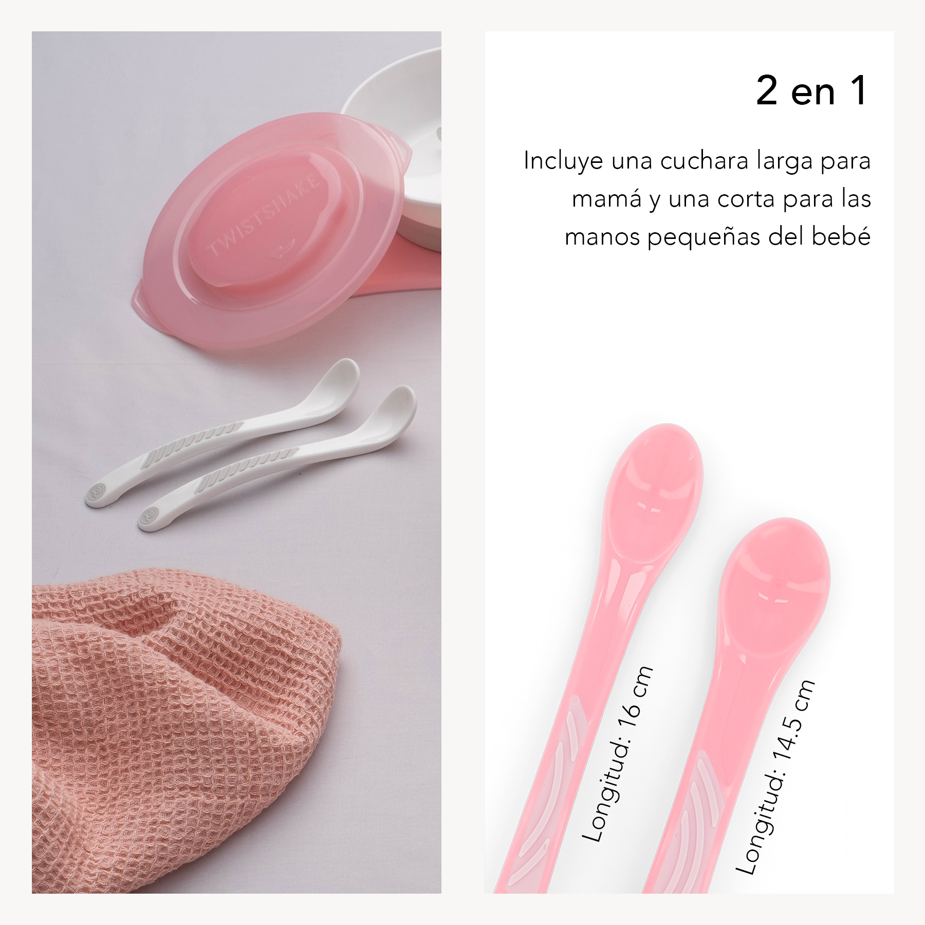 Foto 6 pulgar | Cucharas 4+m Twistshake 2pz color Blanco