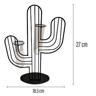 Foto 2 | Florero de Vidrio Chic Fantasy de Cactus color Negro