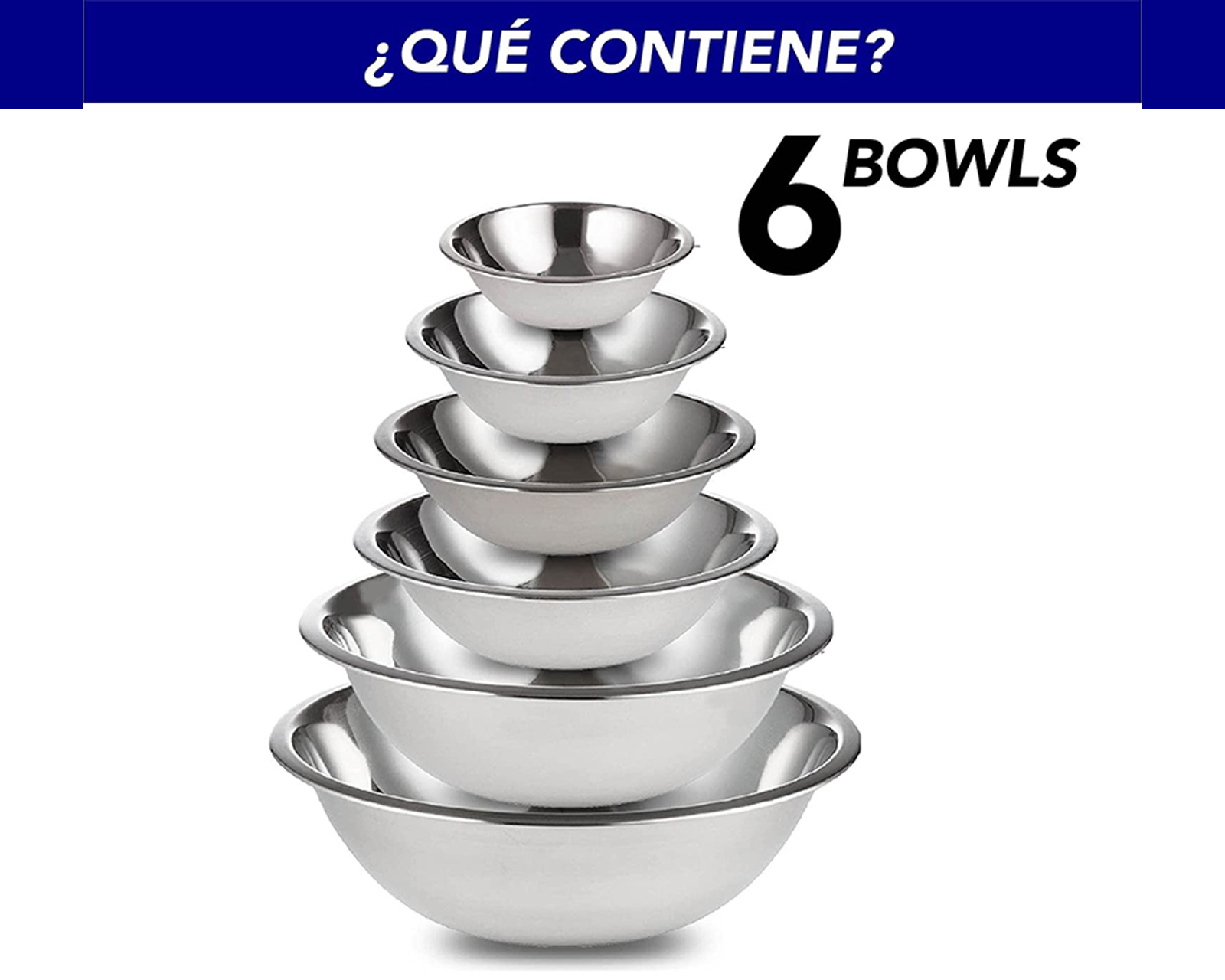 Foto 3 pulgar | Juego de Tazones RD Royal Cook para Mezclar con 6 Piezas de Acero Inoxidable